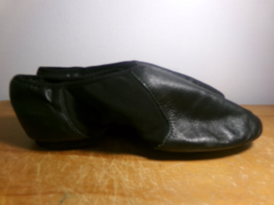 Pre-Owned Jazz Shoes Bloch Adult 8M Black Leather Slip On Split Sole