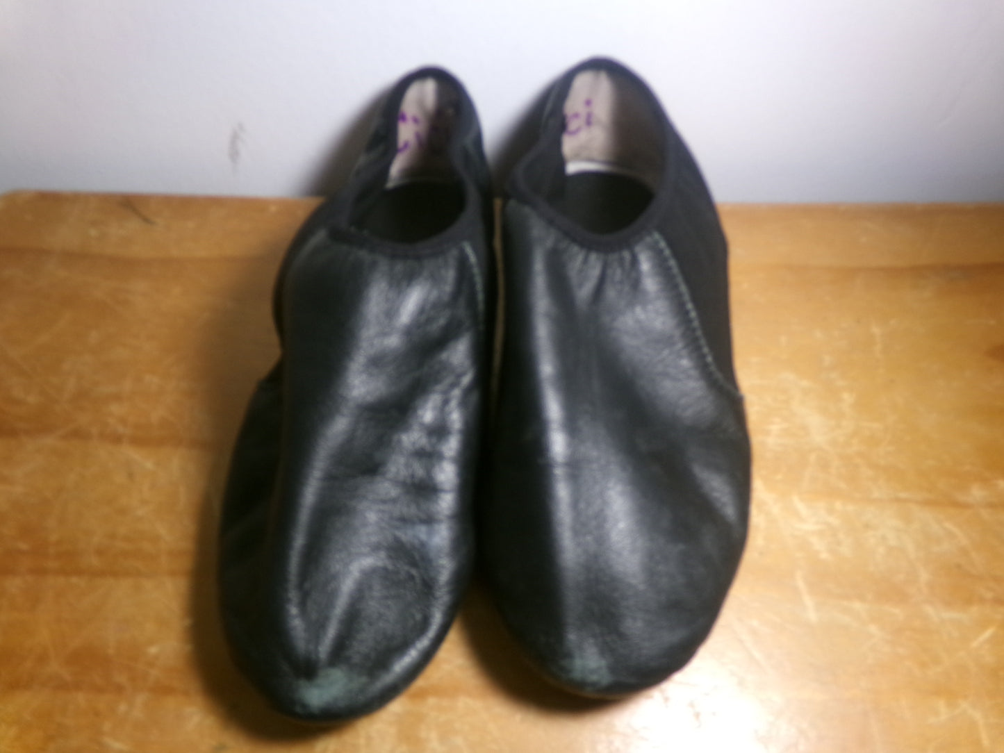 Pre-Owned Jazz Shoes Bloch Adult 8M Black Leather Slip On Split Sole
