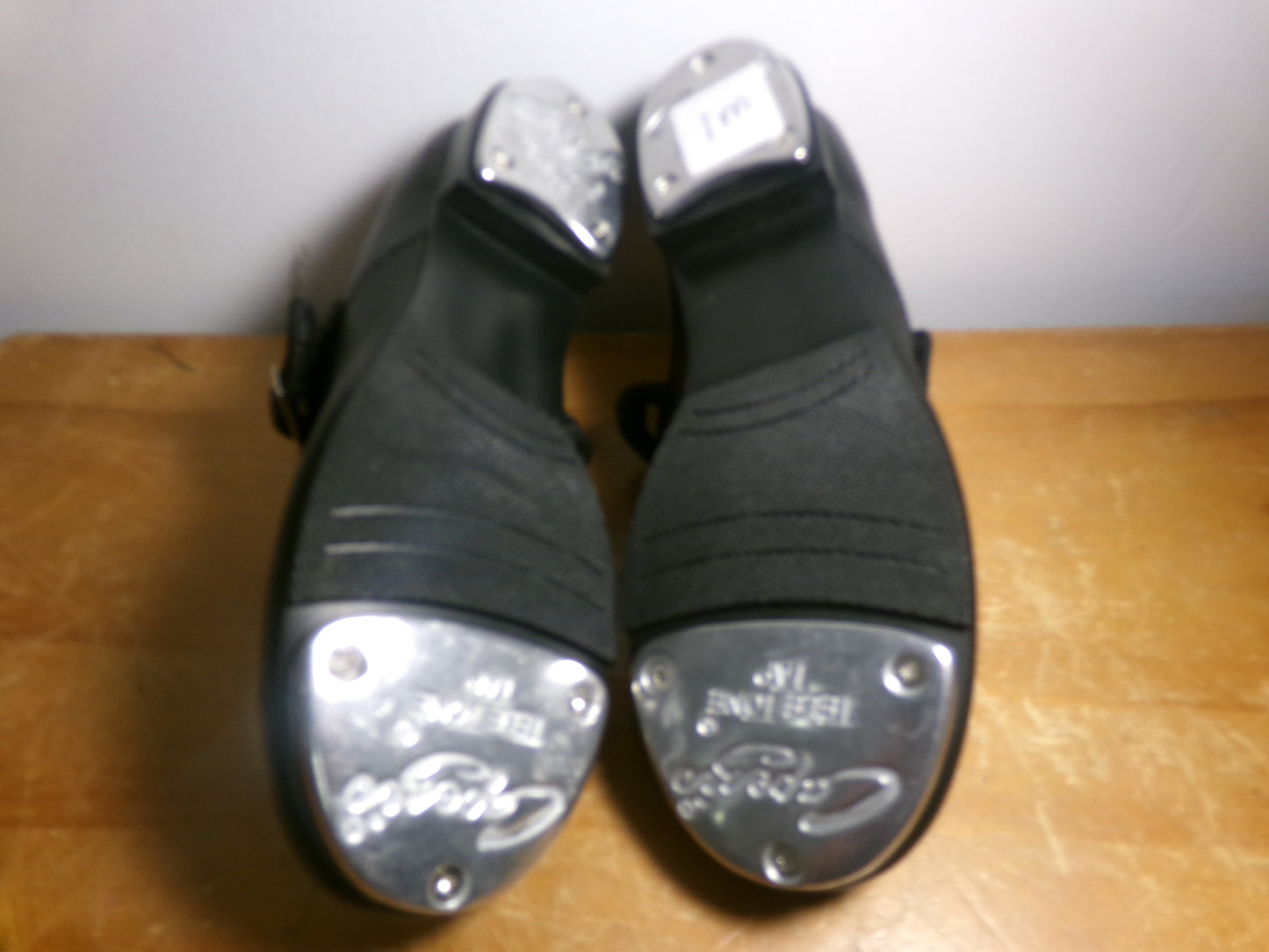 Pre-Owned Tap Shoes Capezio 3800 1M Kids Black Mary Jane Leather Easy Strap Student
