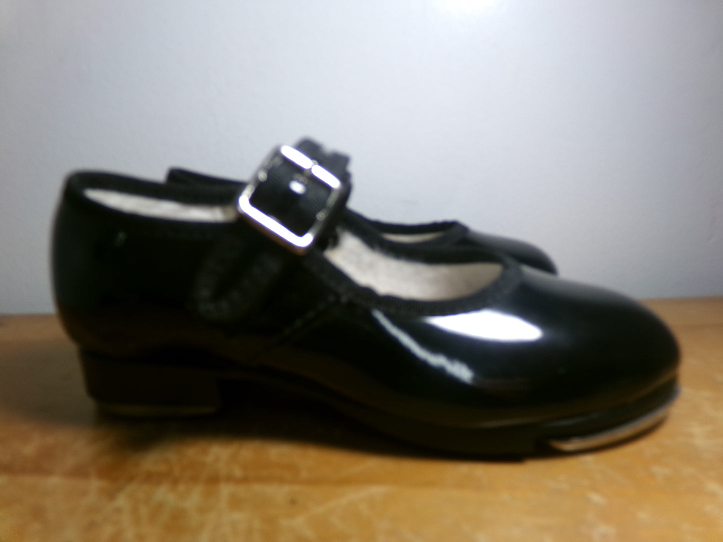 Pre-Owned Tap Shoes Capezio 3800 Toddler 9M Black Mary Jane Leather Easy Strap Student