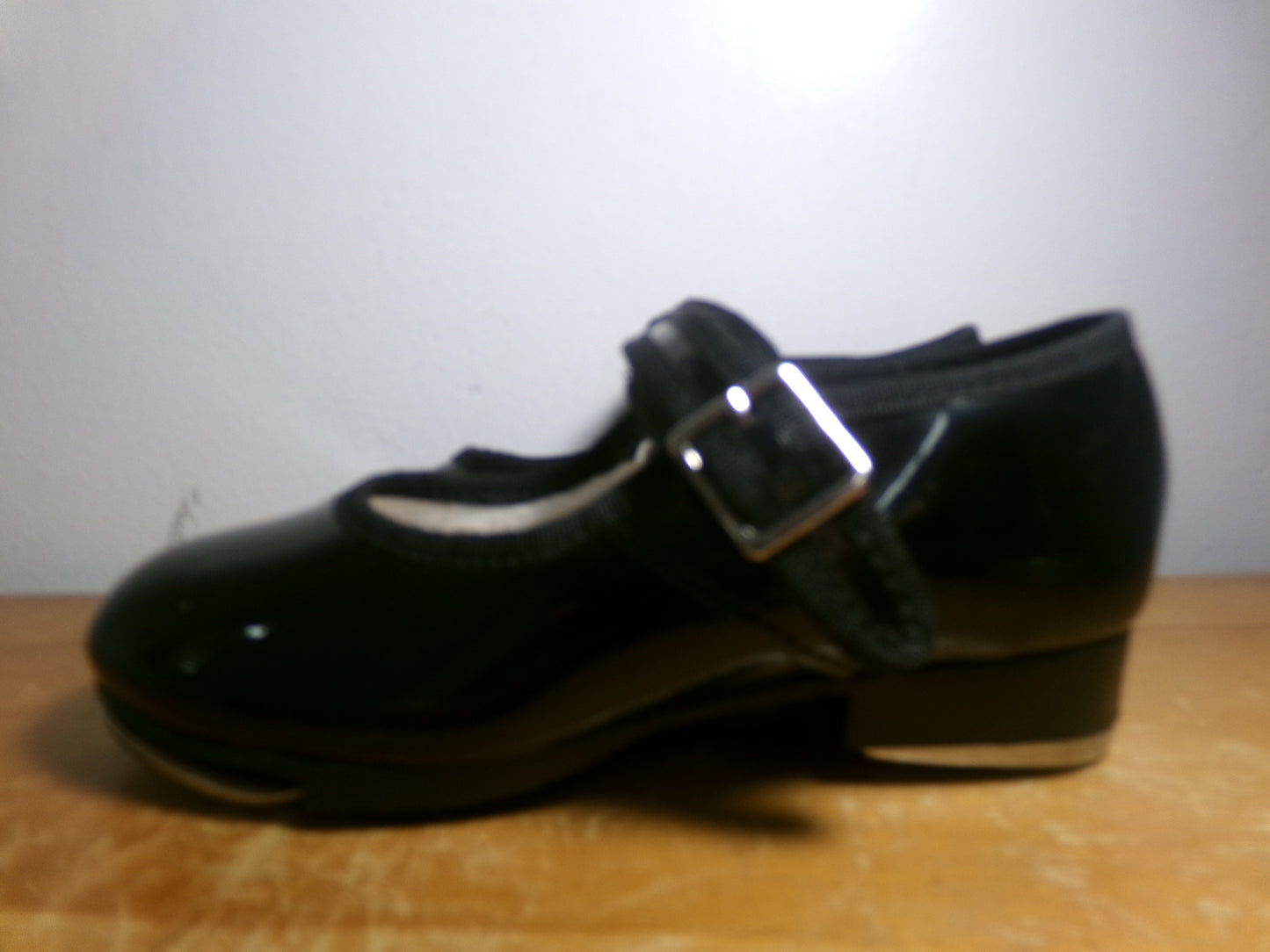 Pre-Owned Tap Shoes Capezio 3800 Toddler 9M Black Mary Jane Leather Easy Strap Student