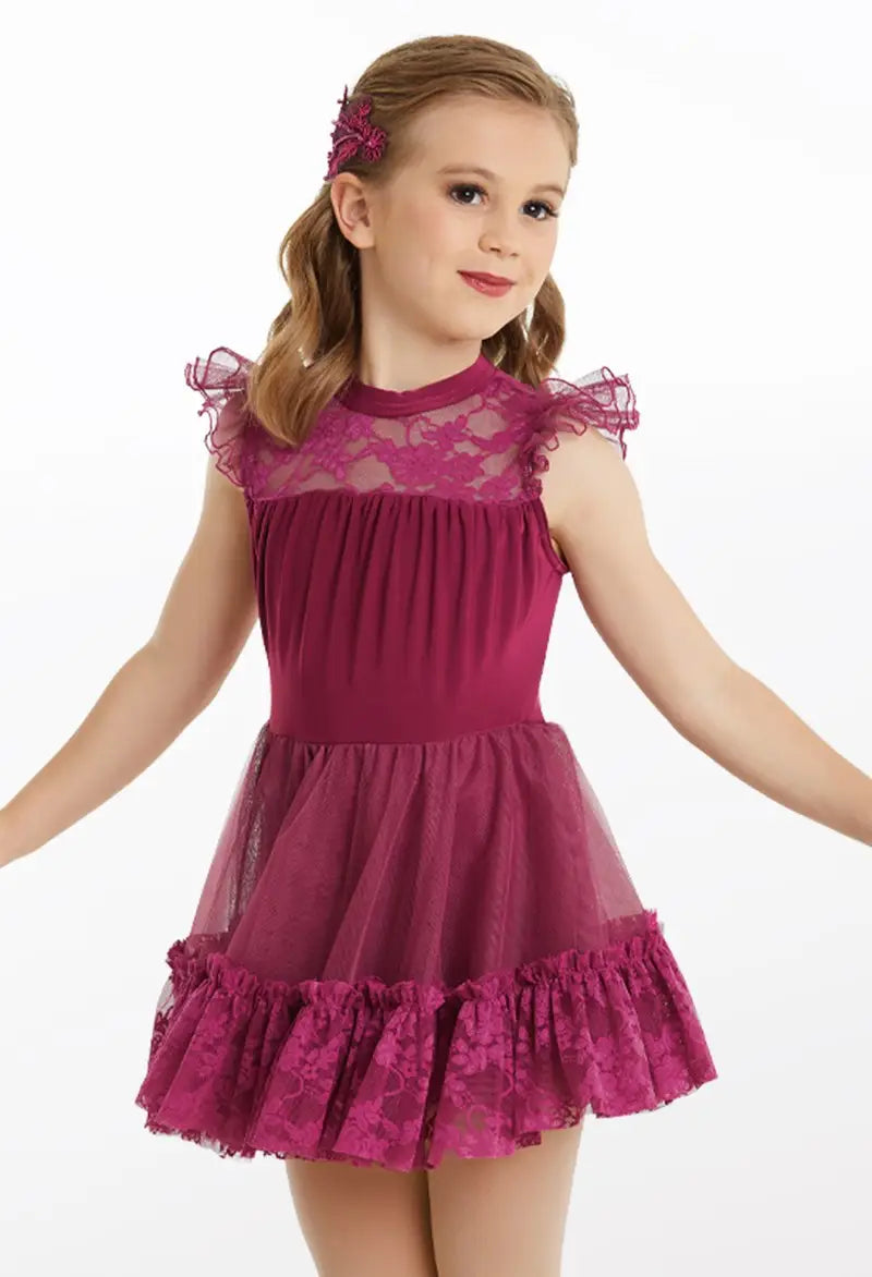 Pre-Owned Costume Weissman 10858 Large Child Plum Dress Lyrical