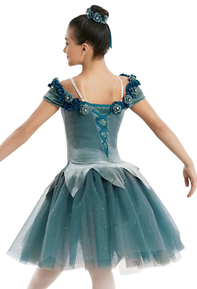 Pre-Owned Costume Medium Adult Green Weissman 11034 Ballet Pointe YAGP Velvet Tutu