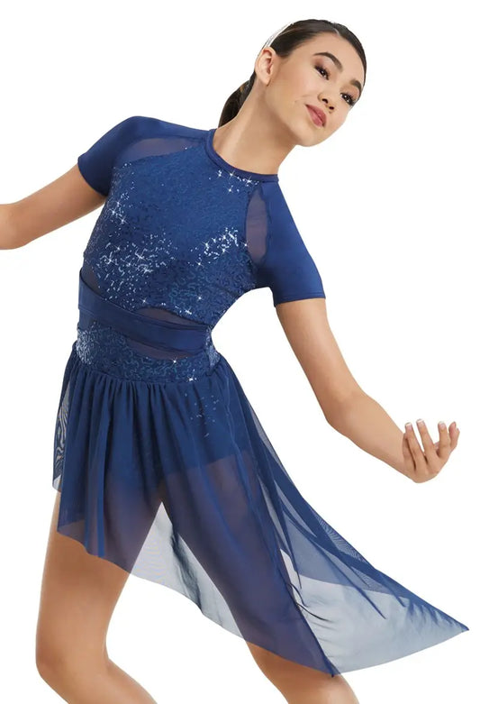 Pre-Owned Costume Weissman 11064 XL Adult Teal Dress Lyrical Sequin
