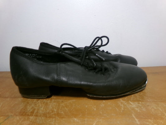 Pre-Owned Split Sole Buck Clogging Shoes Dancing Fair Kids 2.5M Black Oxford Leather