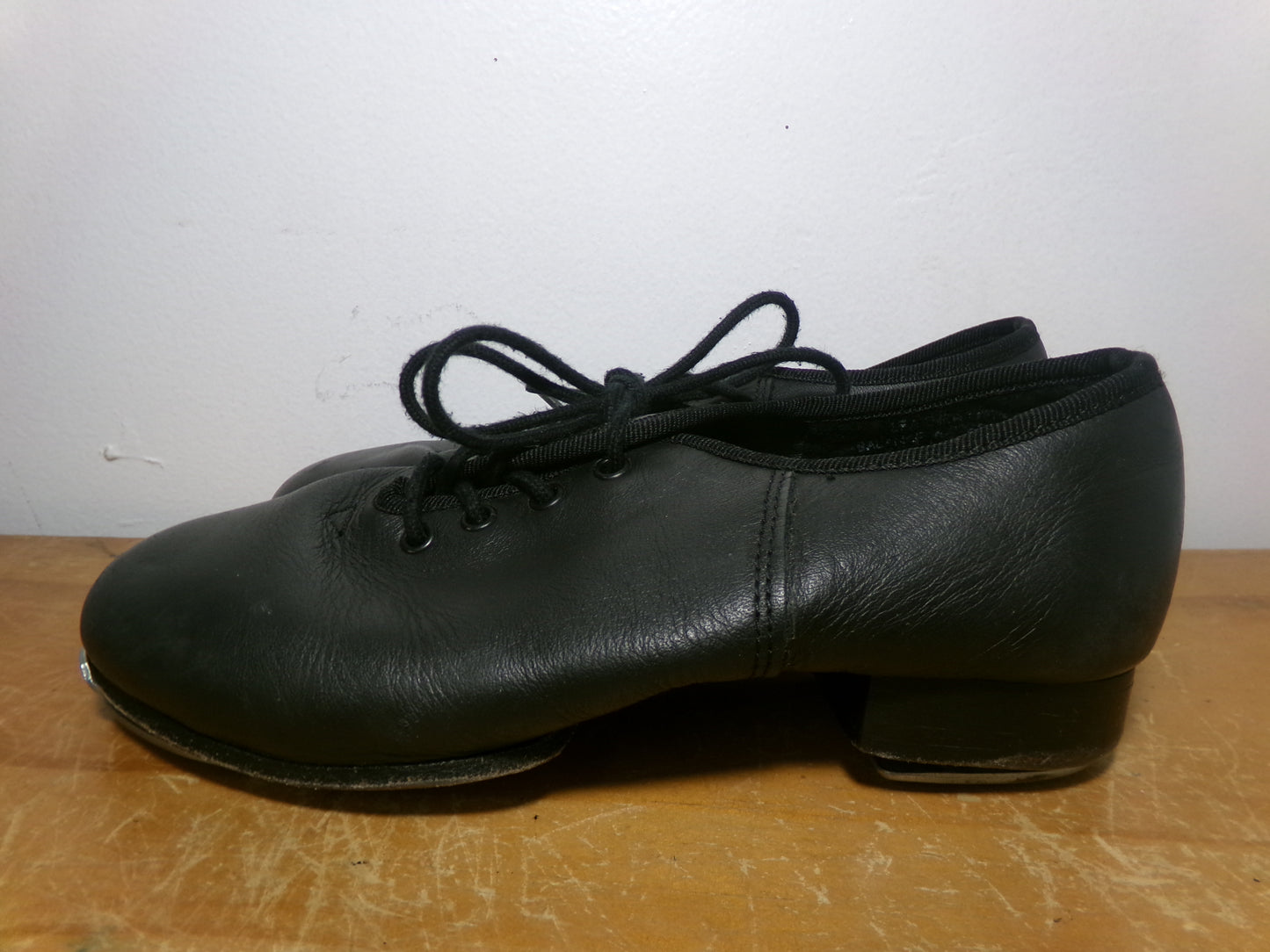 Pre-Owned Split Sole Buck Clogging Shoes Dancing Fair Kids 2.5M Black Oxford Leather