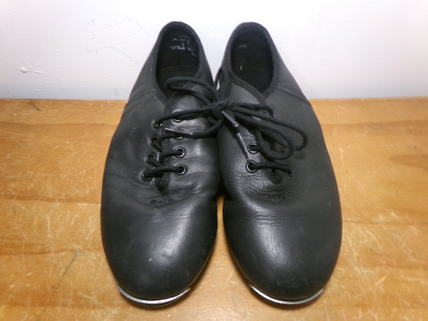 Pre-Owned Split Sole Buck Clogging Shoes Dancing Fair Kids 2.5M Black Oxford Leather