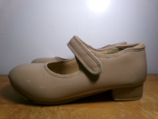 Pre-Owned Tap Shoes Tan 1.5 Youth Mary Jane Easy Strap Weissman W2600