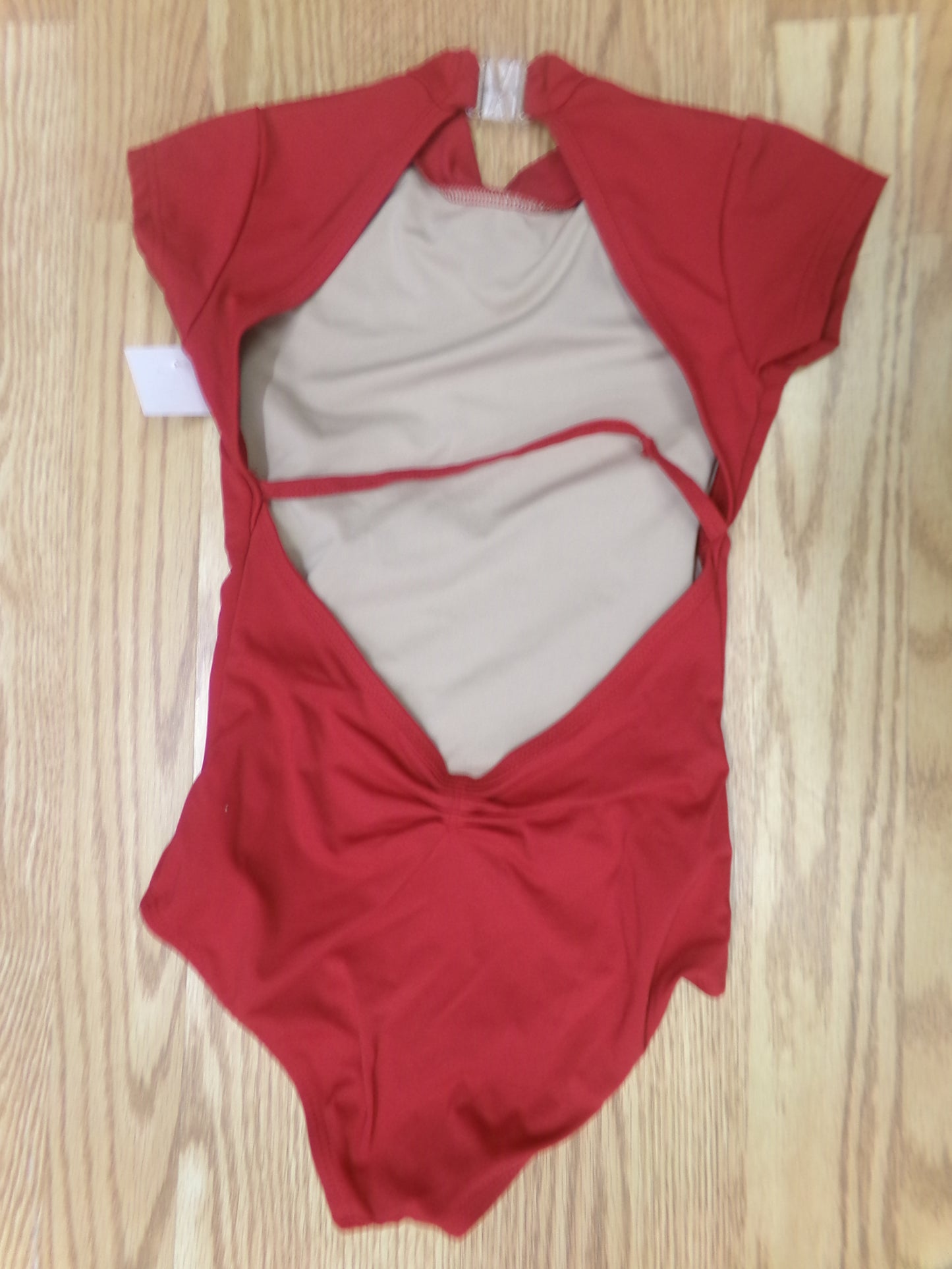 Pre-Owned Leotard Bal Togs Dark Red Medium Child Jazz Ballet OPen Back