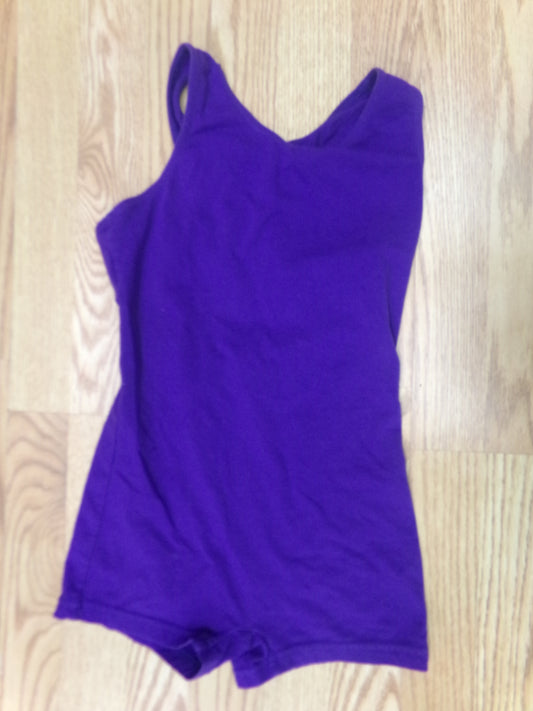Pre-Owned Leotard Biketard Natalie Large Child Purple Tank Keyhole Ballet Jazz