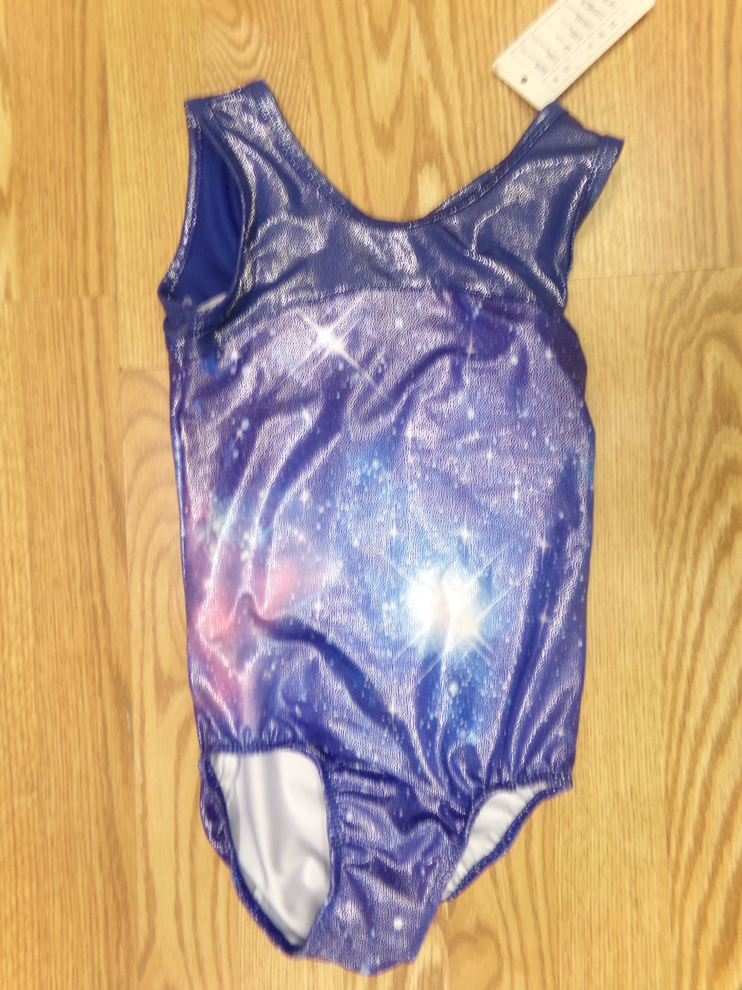New Gymnastics Leotard Medium Child 8 Purple Galaxy Acro Tumbling