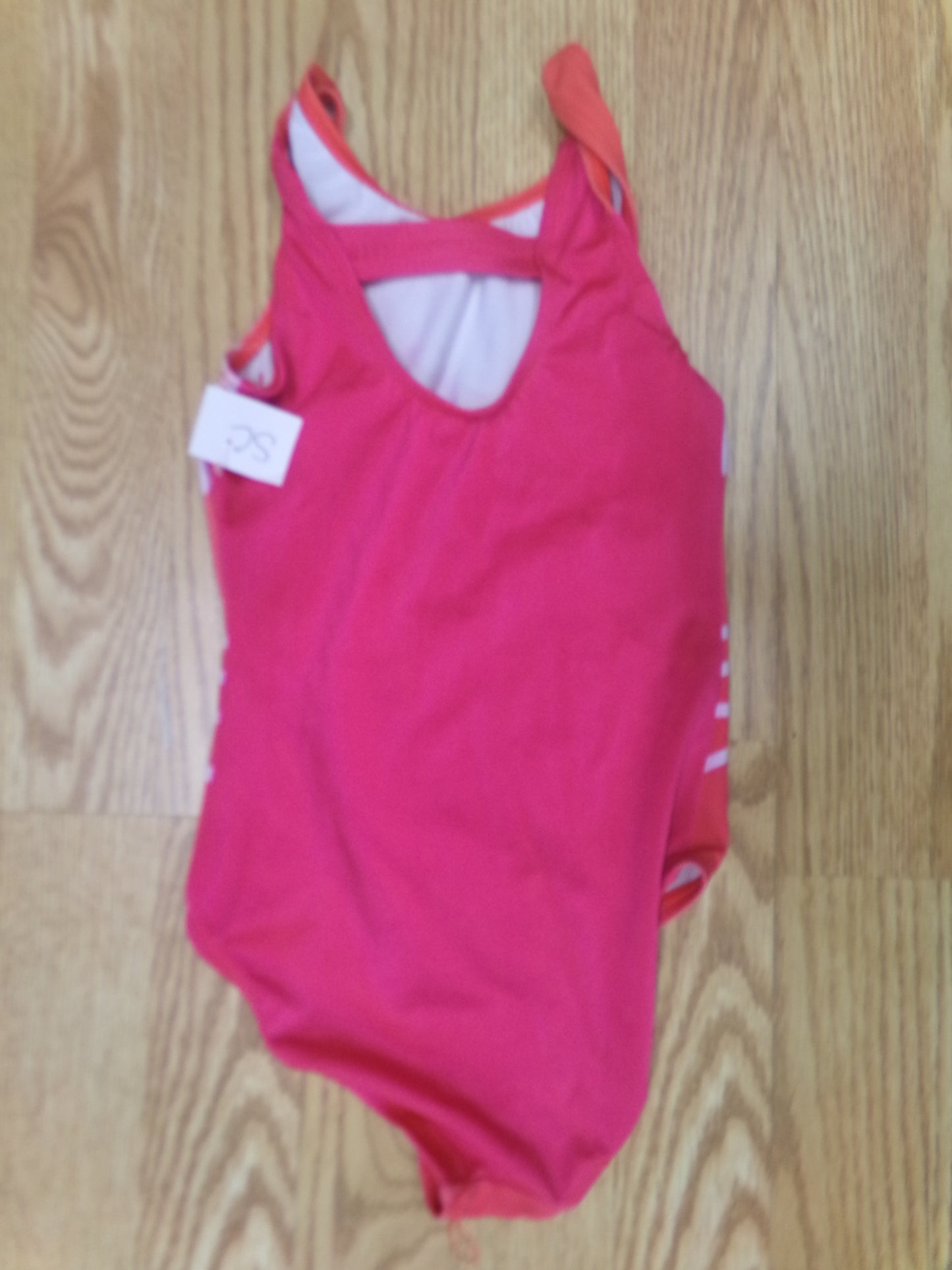 Pre-Owned Gymnastics Leotard Small Child Pink Print GK Elite Nastia