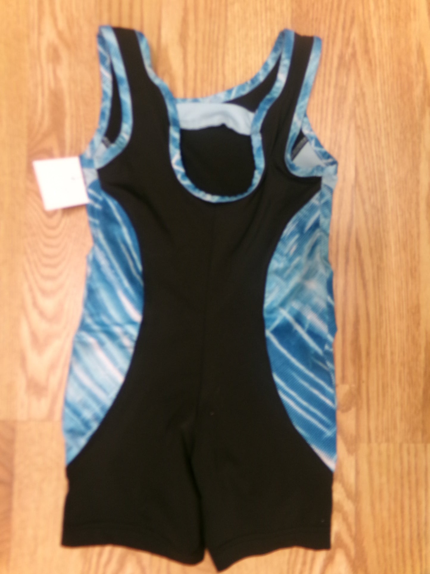 Pre-Owned Gymnastics Biketard Danskin Now XS Child Blue Black Acro Tumbling