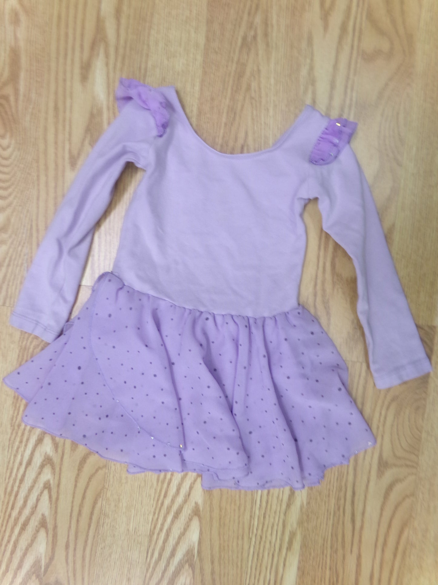 Dance Leotard Dress Long Sleeve Purple Small Child Ballet Tap