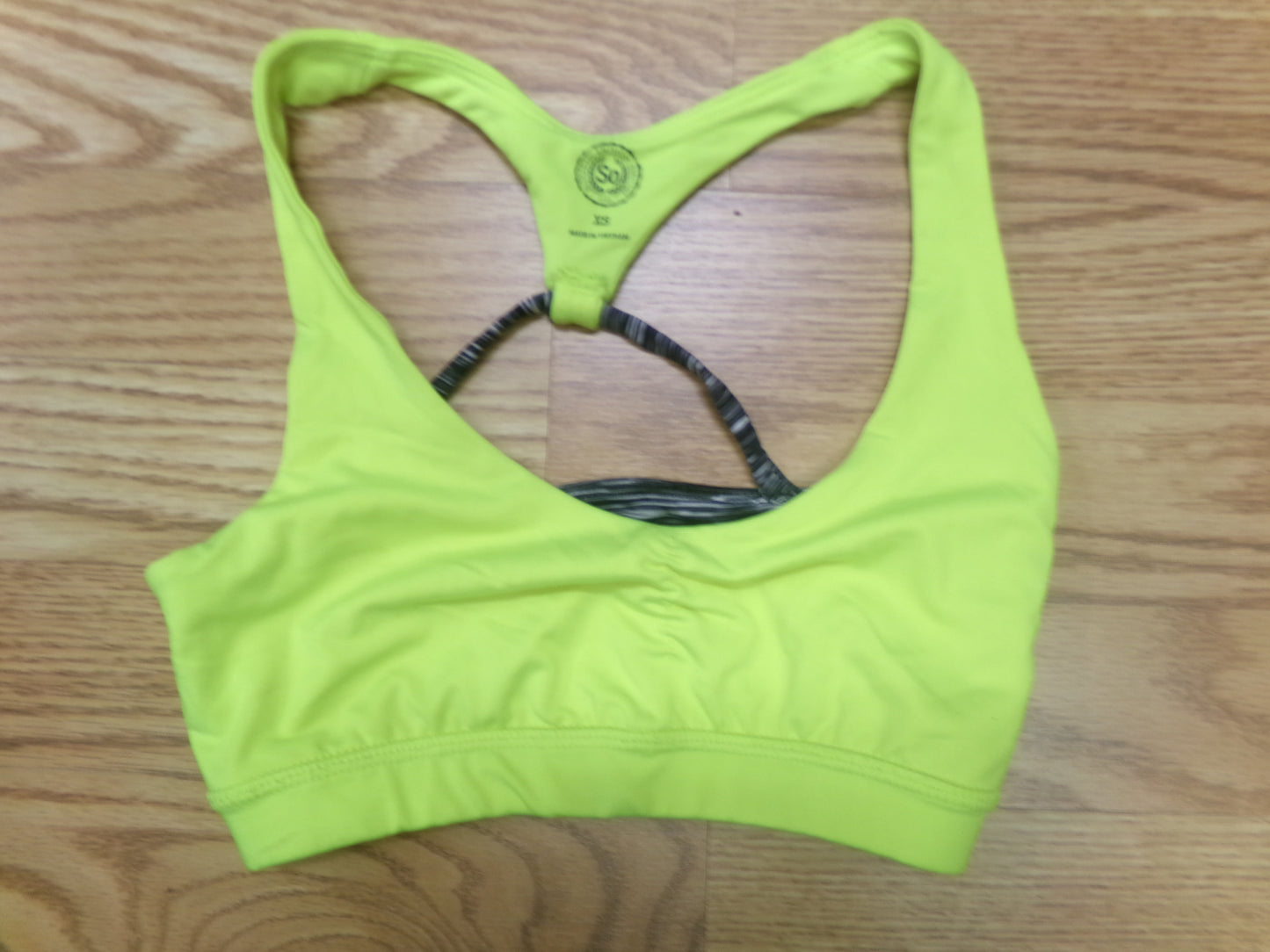 Pre-Owned Sports Bra XS Adult Neon Yellow SO Gymnastics Jazz