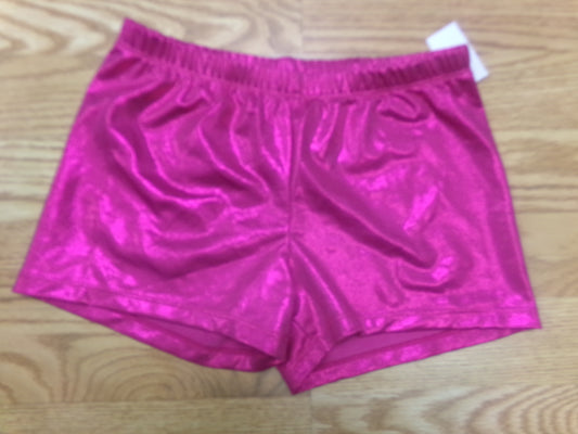 Dance Shorts XXL Child Pink Metallic Jazz Acro Gymnastics Shorts