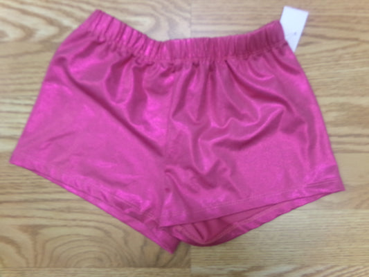 Dance Shorts Large Child Pink Metallic Jazz Acro Gymnastics Shorts