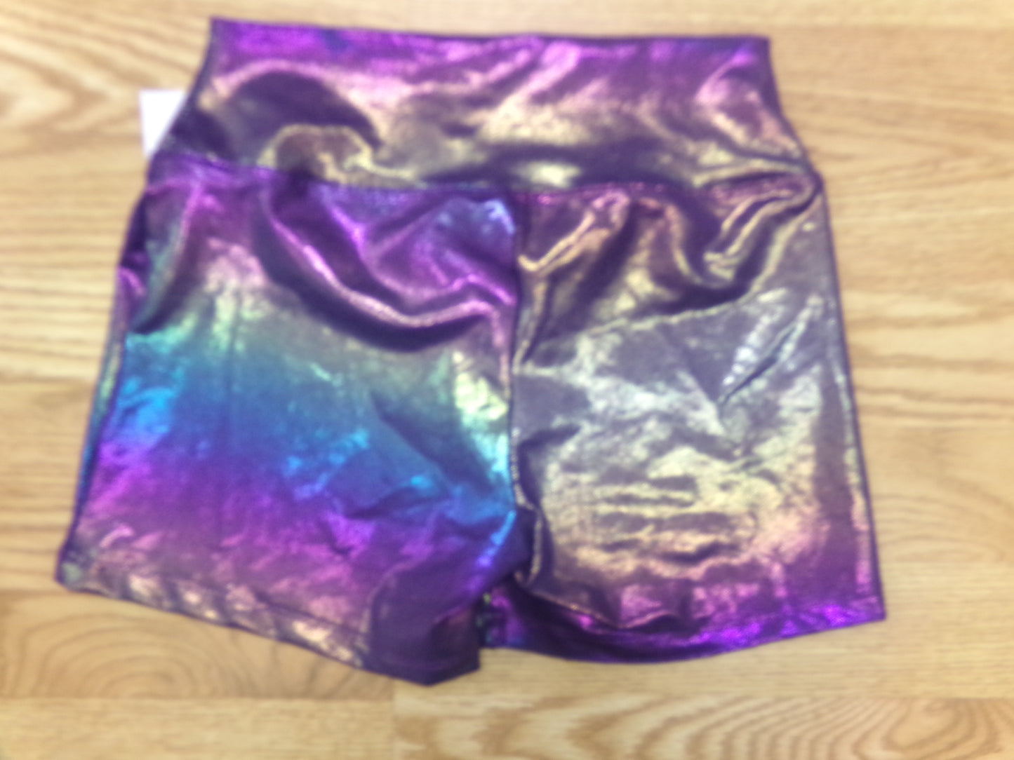 Dance Shorts Large Child Purple Metallic Jazz Acro Gymnastics Shorts