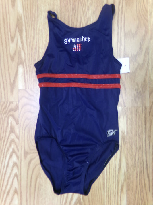 Pre-Owned Gymnastics Leotard Gk Elite Large Child Patriotic Acro Tumbling