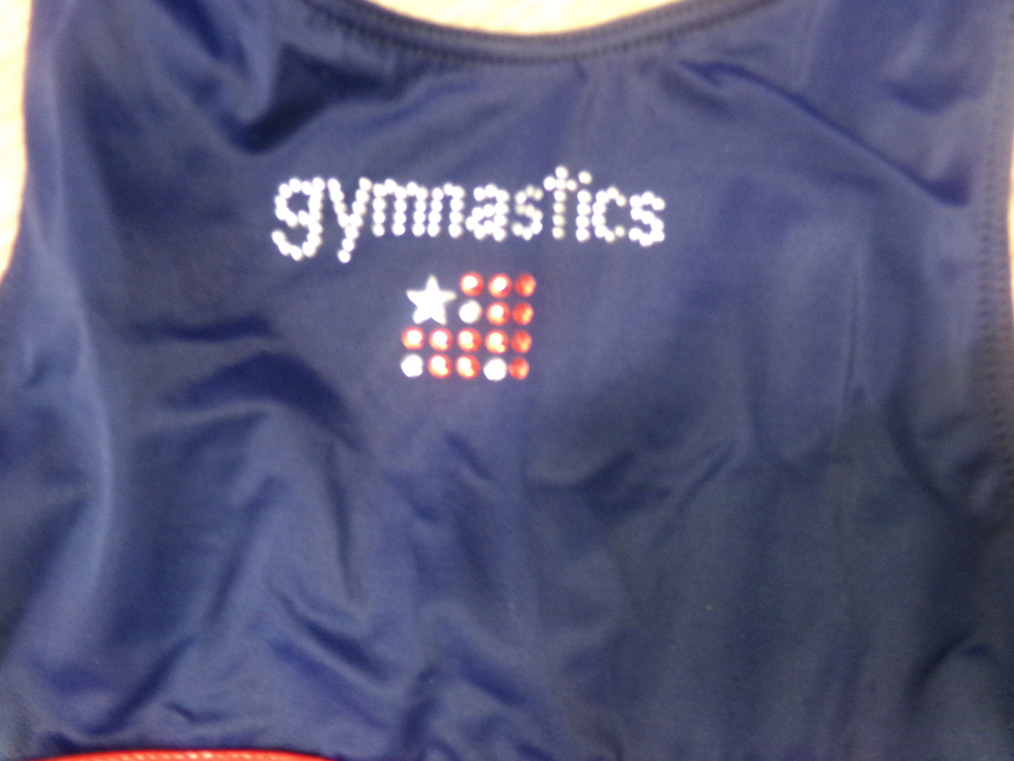 Pre-Owned Gymnastics Leotard Gk Elite Large Child Patriotic Acro Tumbling