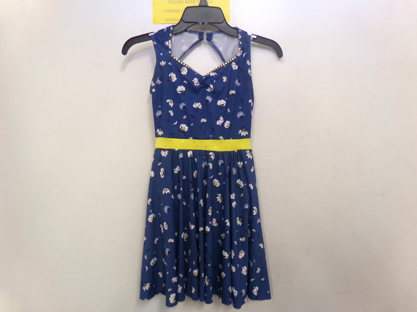 Pre-Owned Costume Weissman 11865 Medium Child Blue Dress Jazz Rhinestones