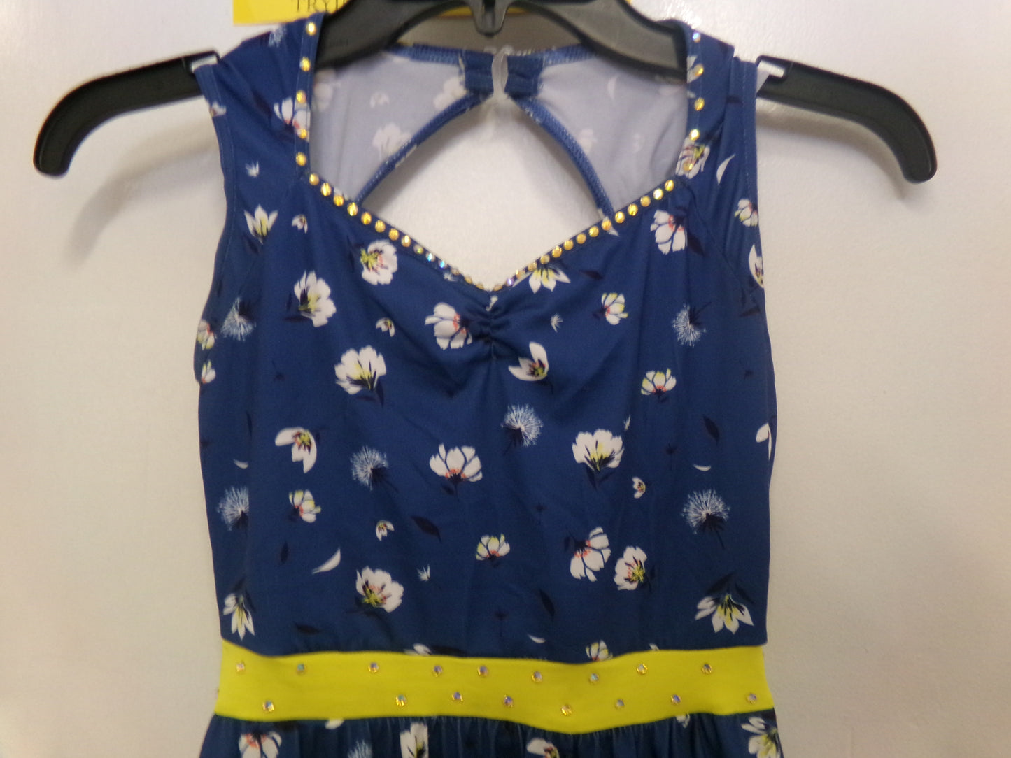Pre-Owned Costume Weissman 11865 Medium Child Blue Dress Jazz Rhinestones