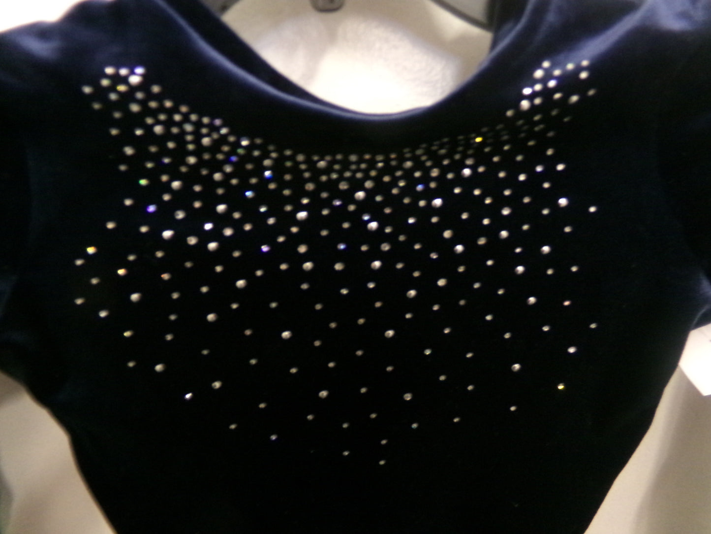 New Gymnastics Leotard Alpha Factor Small Adult Navy Blue Velvet Sparkle Acro Tumbling