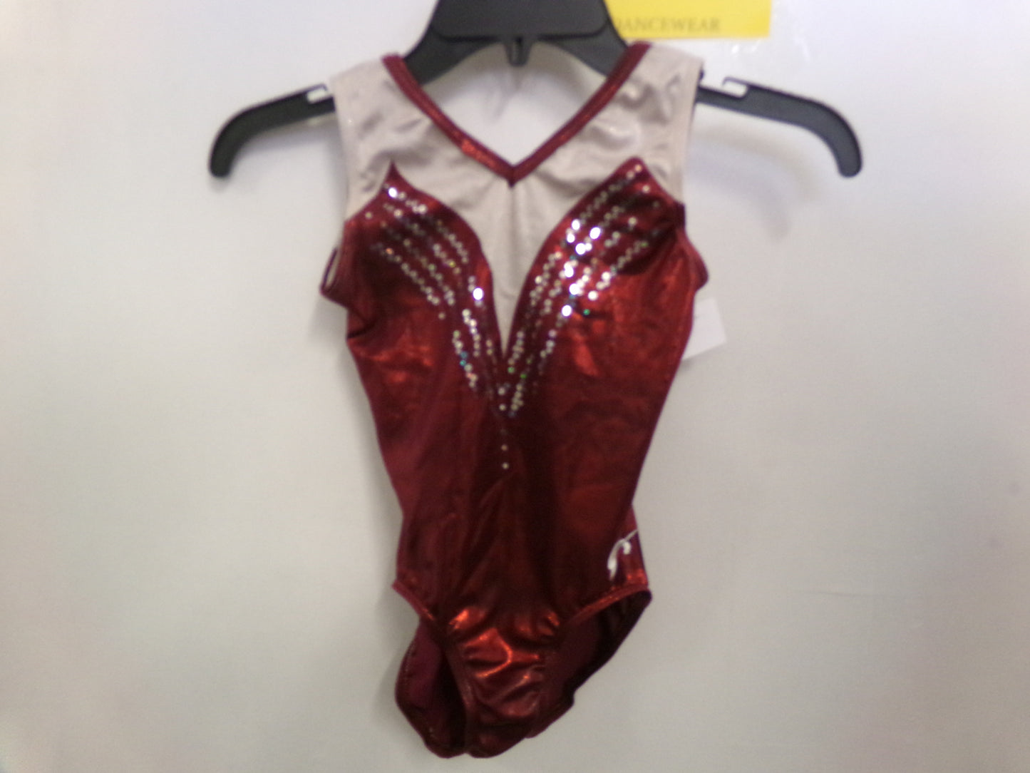Pre-Owned Gymnastics Leotard Gk Elite Large Child Burgundy Acro Tumbling