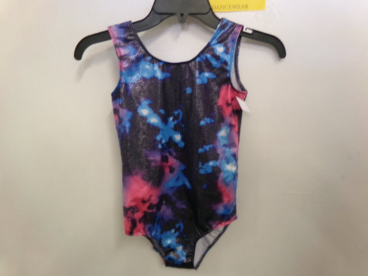 New Gymnastics Leotard Large Child Colorful Metallic Acro Tumbling
