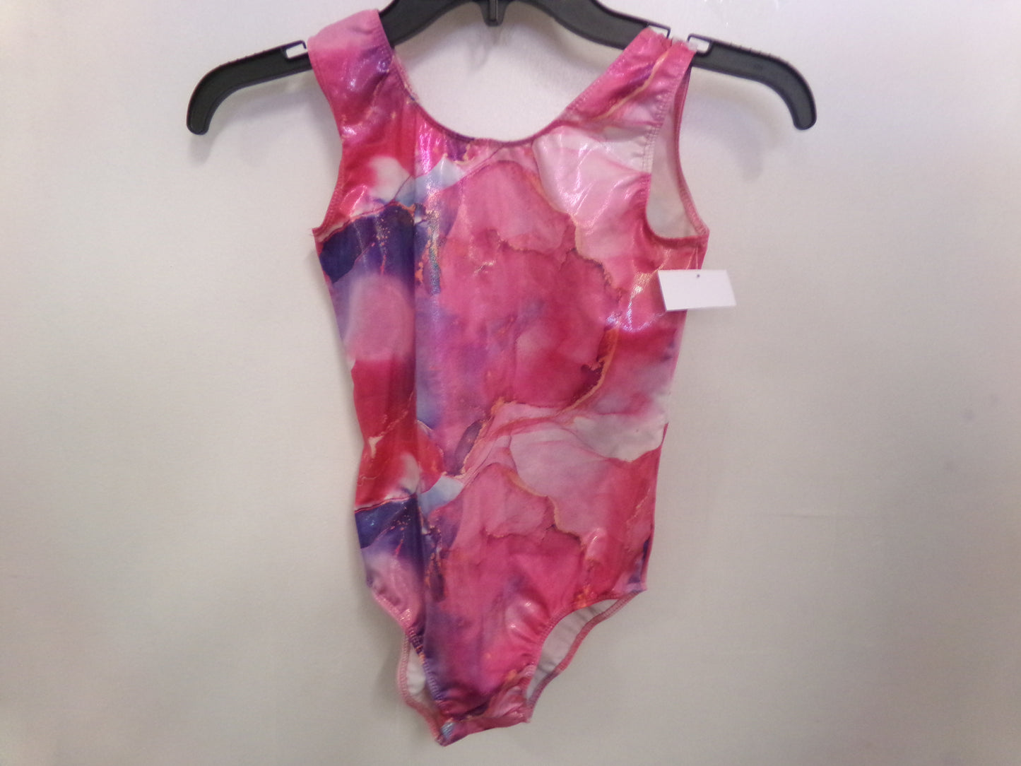 New Gymnastics Leotard Large Child Pink Marble Acro Tumbling