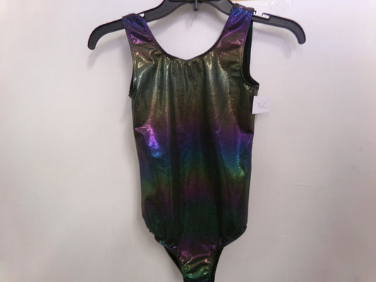 New Gymnastics Leotard XL Child Colorful Metallic Acro Tumbling