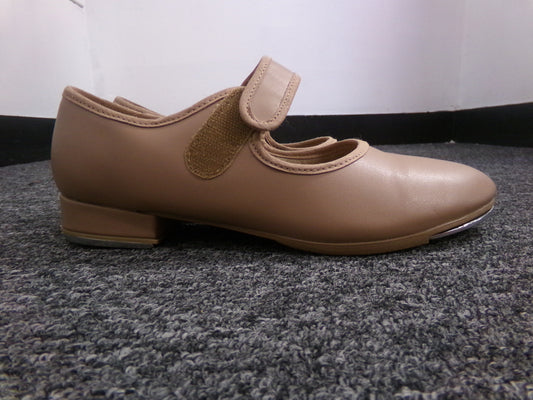 Pre-Owned Tap Shoes Adult 5.5W Tan So Danca TA38 Mary Jane Leather Loop Strap