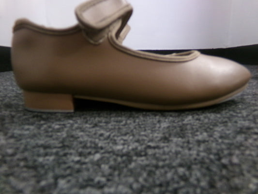 Pre-Owned Tap Shoes Danshuz Kids 1M Mary Jane Leather Loop Strap No Buckle Student (Copy)