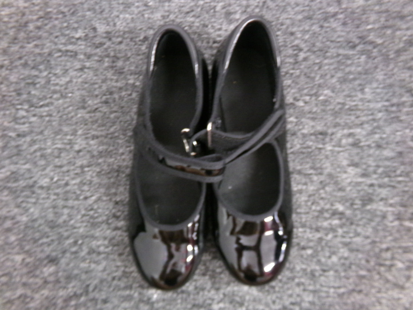 Pre-Owned Tap Shoes Freestyle Kids 4.5M Mary Jane Patent Shiny Black Loop Strap