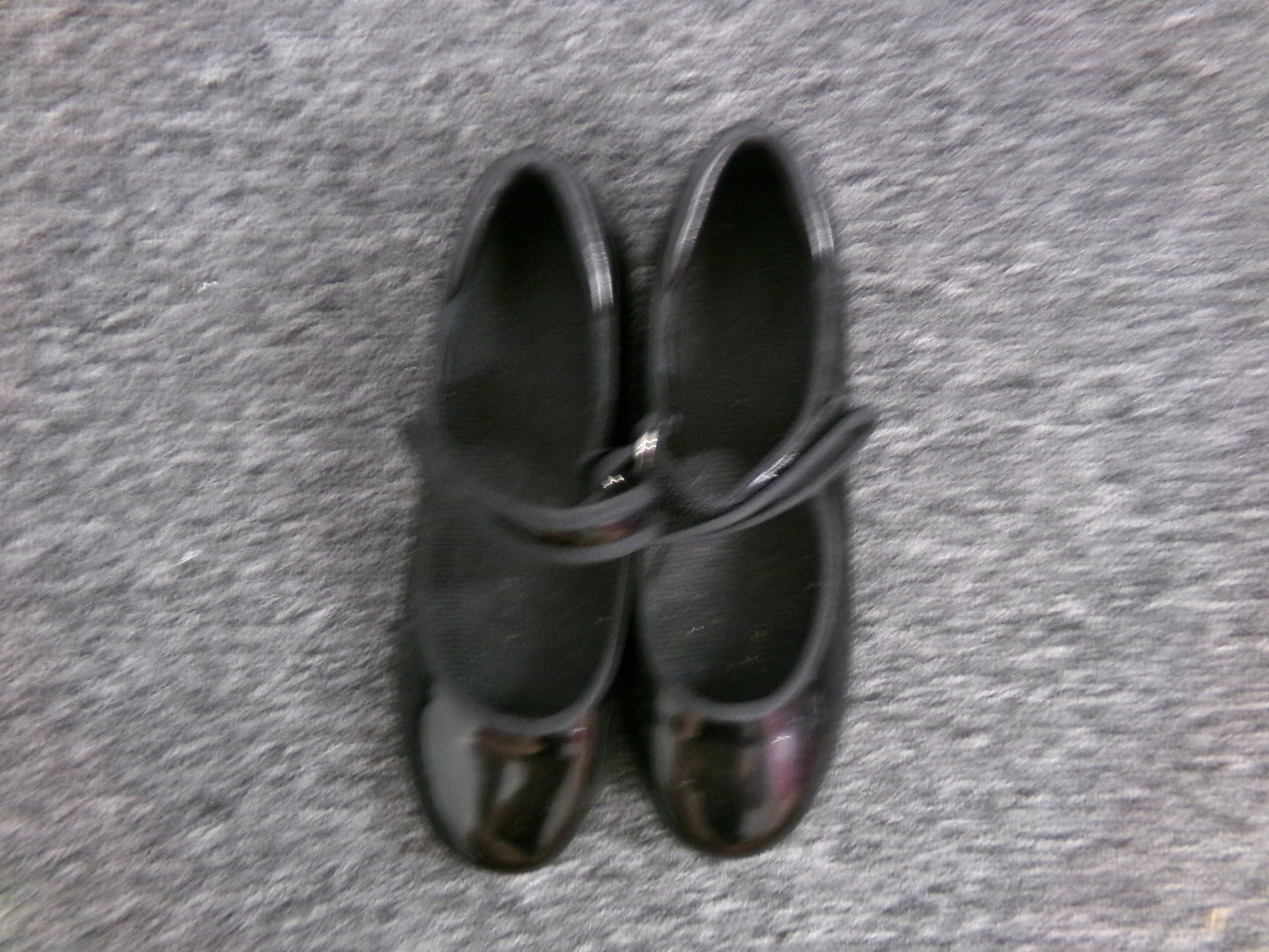 Pre-Owned Tap Shoes Freestyle Kids 2.5M Mary Jane Patent Shiny Black Loop Strap