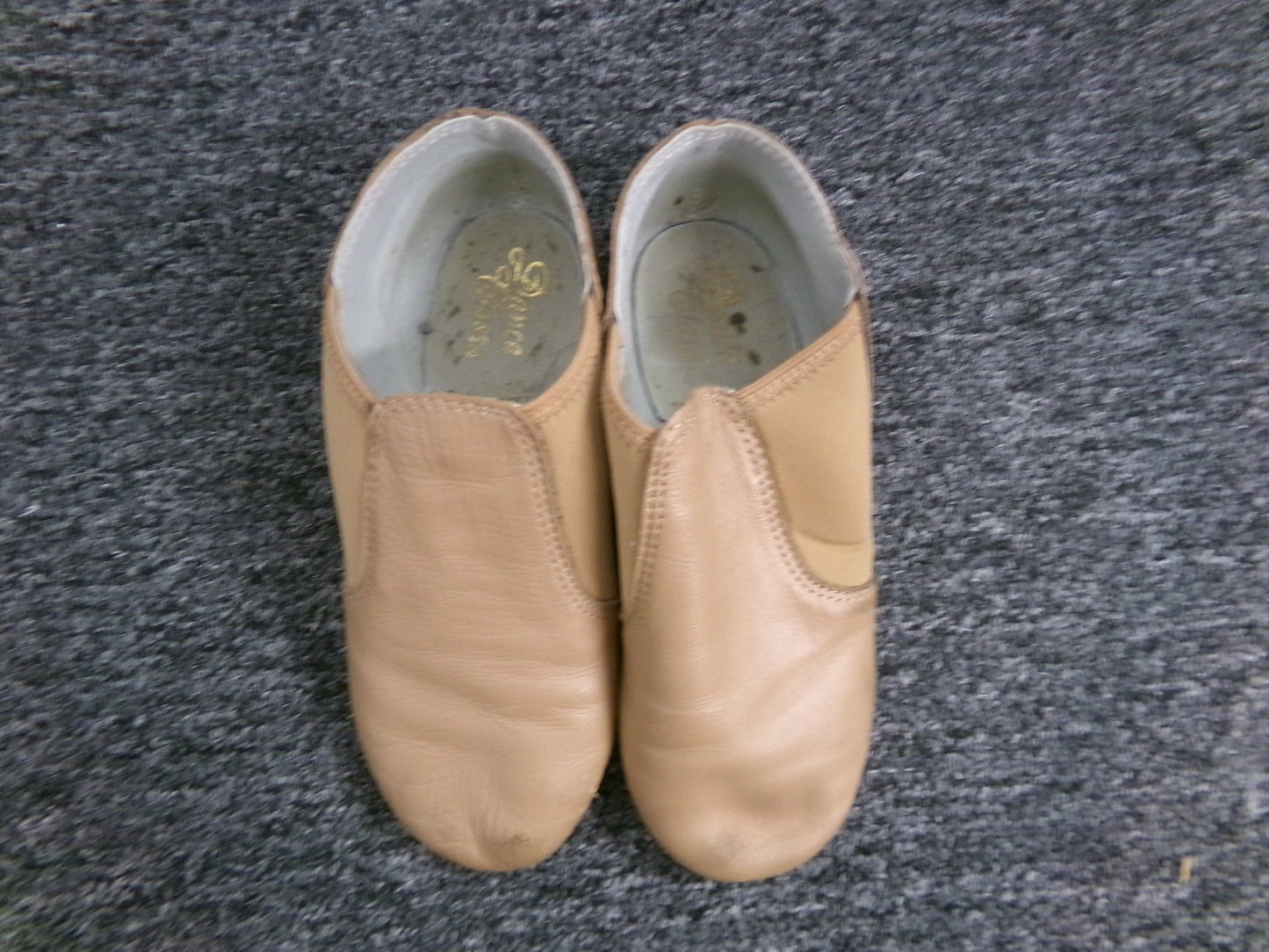Pre-Owned Jazz Shoes Dance Class Girls 3M Slip On Leather Split Sole