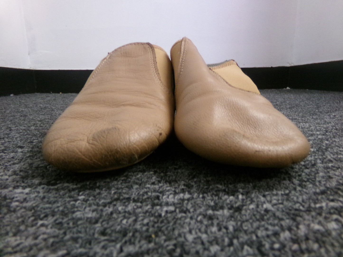 Pre-Owned Jazz Shoes Dance Class Girls 3M Slip On Leather Split Sole
