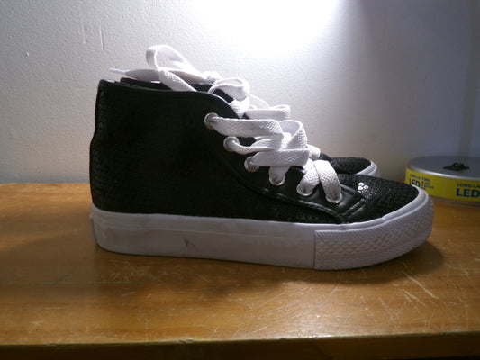 Pre-Owned Hip Hop Shoes Revolution Big Kid 4M Sequin Black