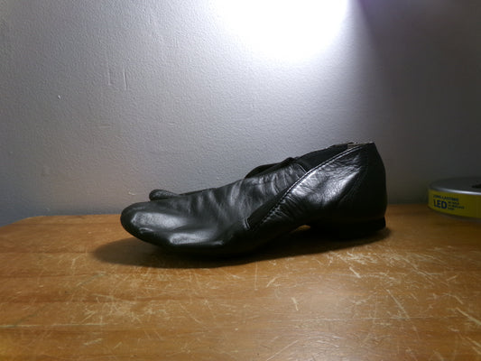 Pre-Owned Jazz Shoes Bloch 5.5M Adult Black Leather Slip On Split Sole