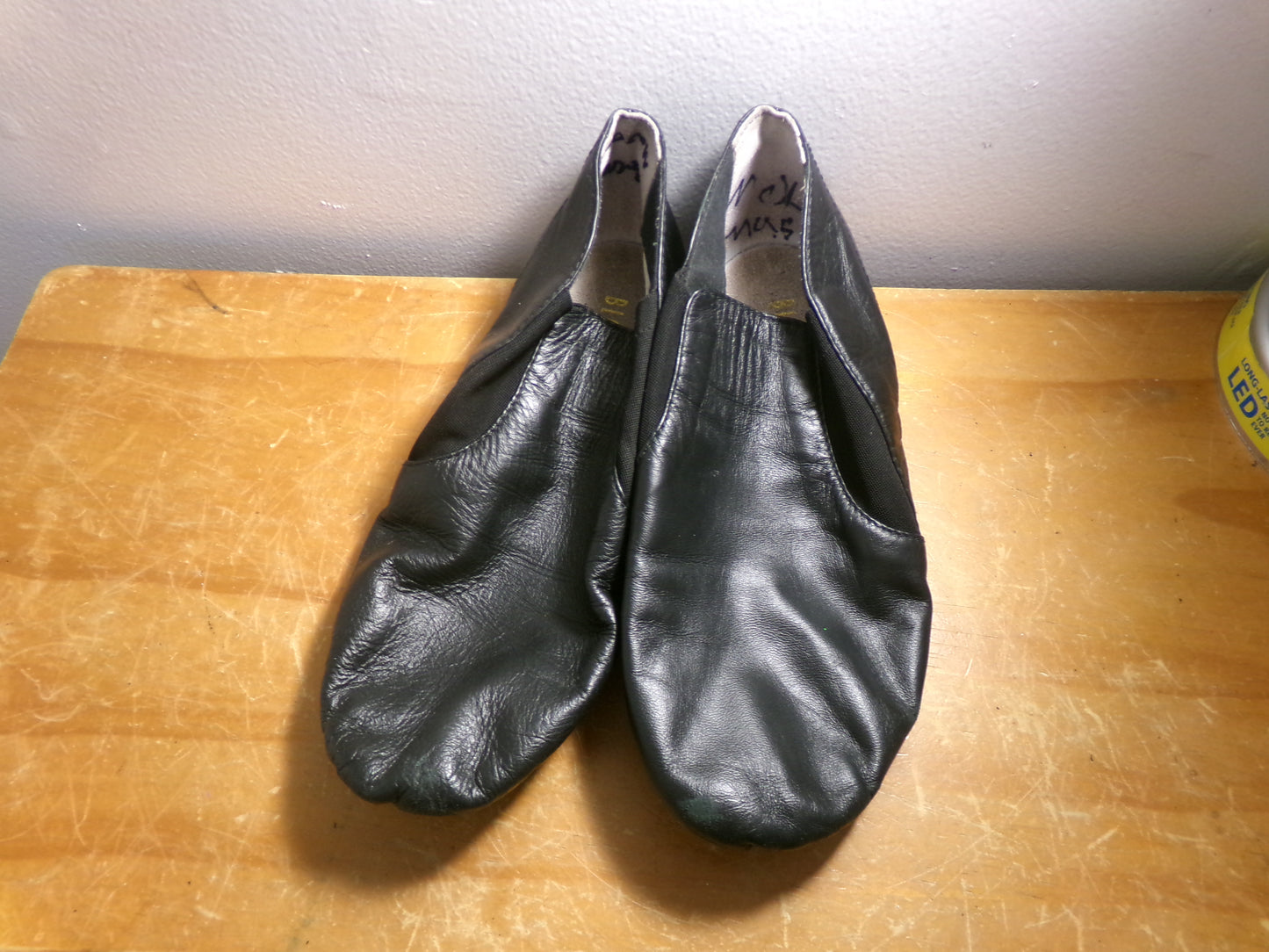 Pre-Owned Jazz Shoes Bloch 5.5M Adult Black Leather Slip On Split Sole