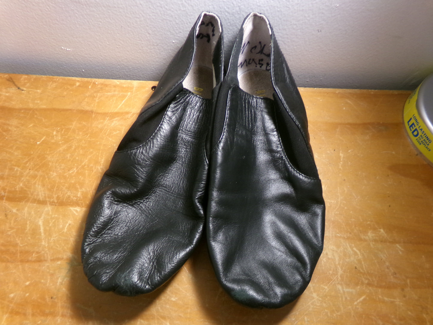Pre-Owned Jazz Shoes Bloch 5.5M Adult Black Leather Slip On Split Sole