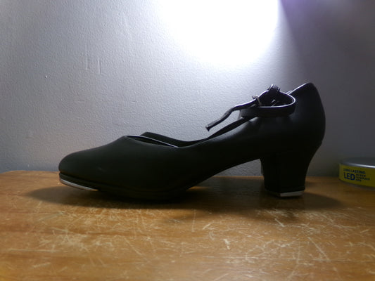 Pre-Owned Tap Shoes SoDanca Adult 8M Leather Buckle Black