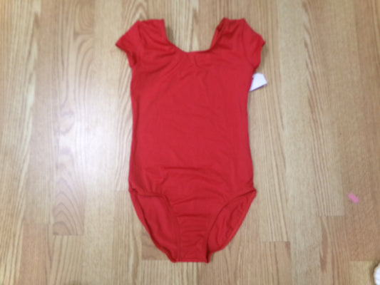 Pre-Owned Leotard Weissman MT12458 Medium Child Red Short Sleeve Ballet