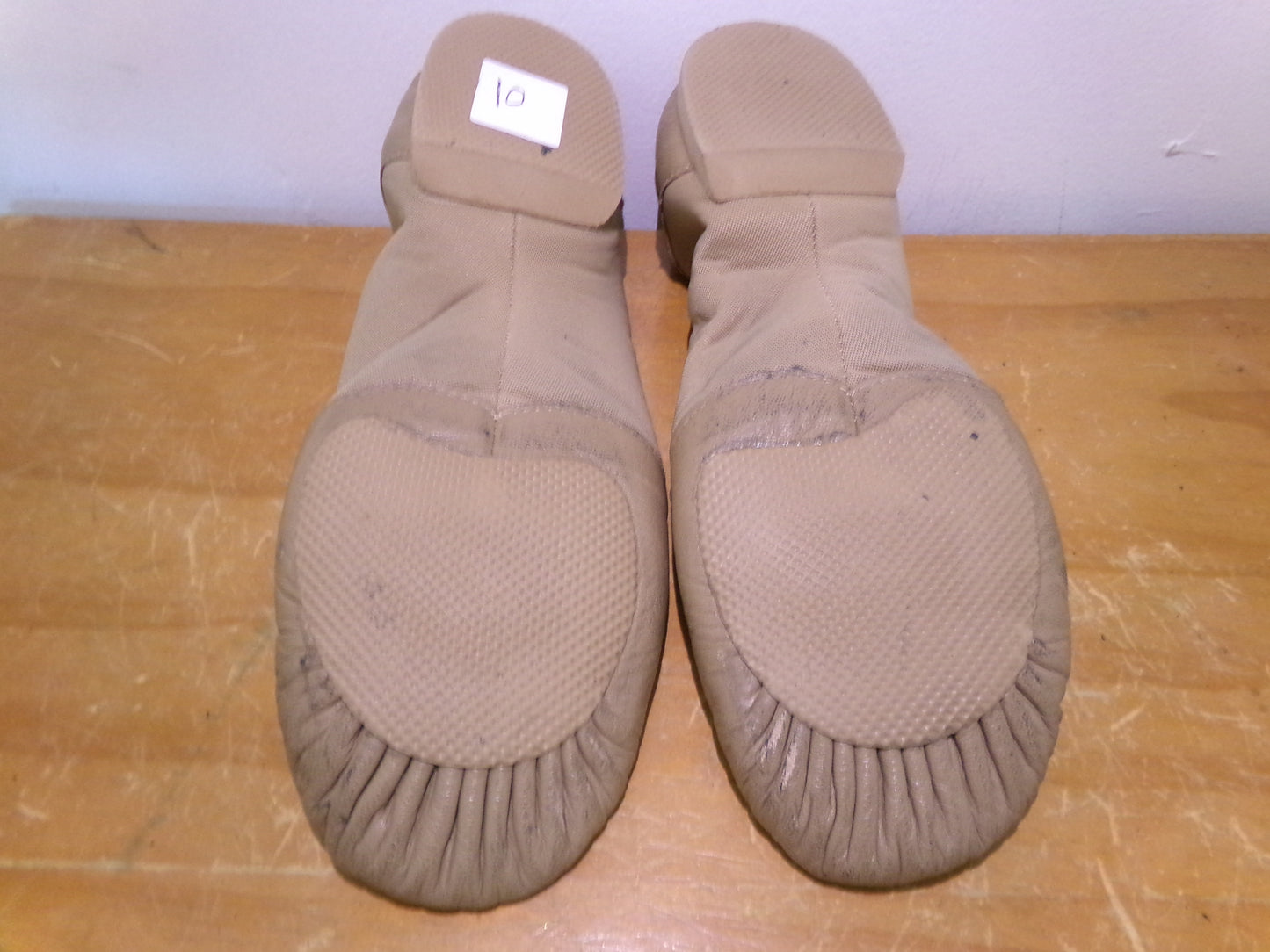 Pre-Owned Jazz Shoes Danz N Motion Tan 9158 Adult 10M Slip On Stretch Side