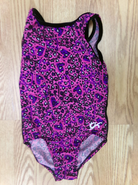 Pre-Owned Leotard Medium Child Pink Cheetah Print Dance or Tumbling