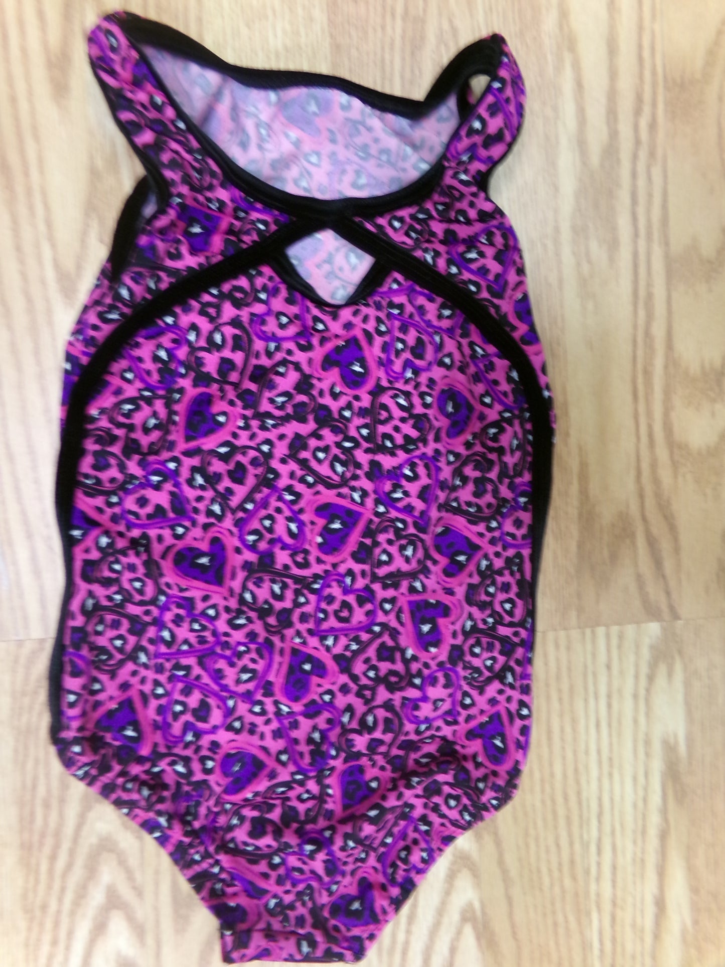 Pre-Owned Leotard Medium Child Pink Cheetah Print Dance or Tumbling