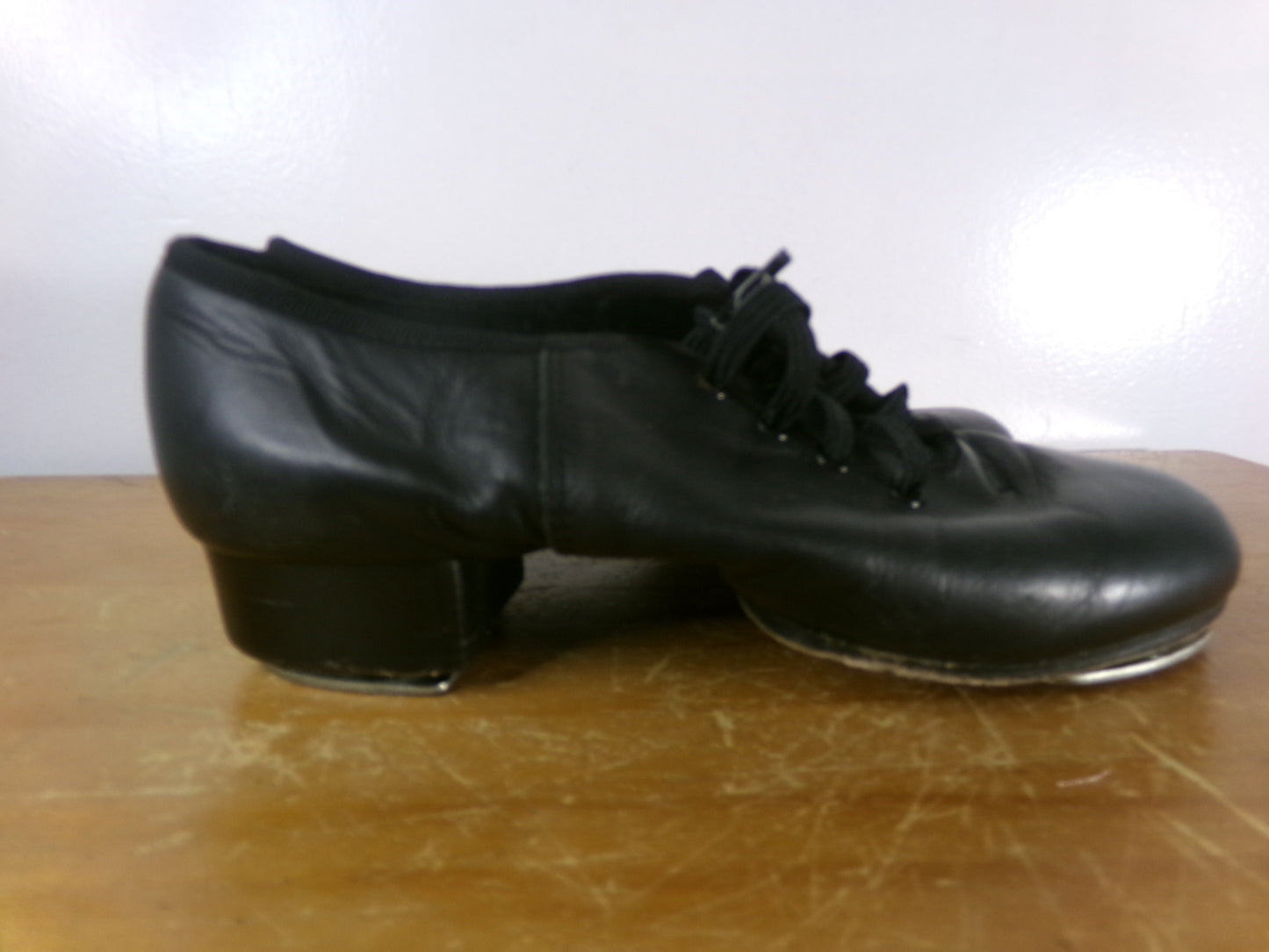 Pre-Owned Split Sole Buck Clogging Shoes Dancing Fair Youth 5M Black Oxford Leather