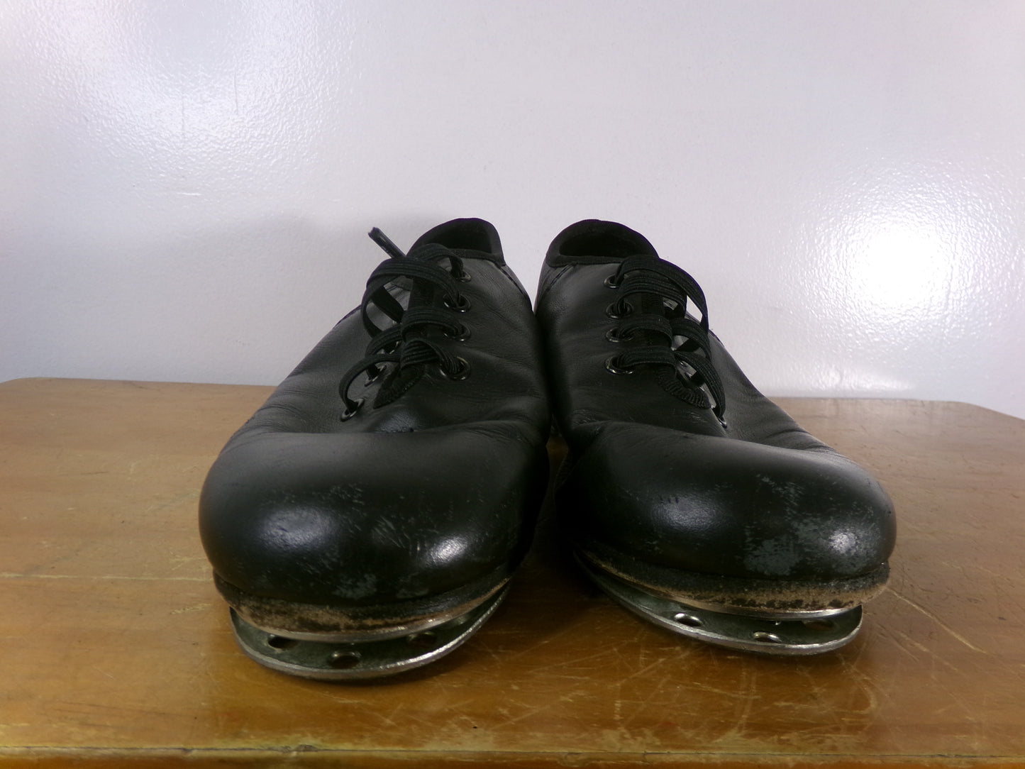 Pre-Owned Split Sole Buck Clogging Shoes Dancing Fair Youth 5M Black Oxford Leather