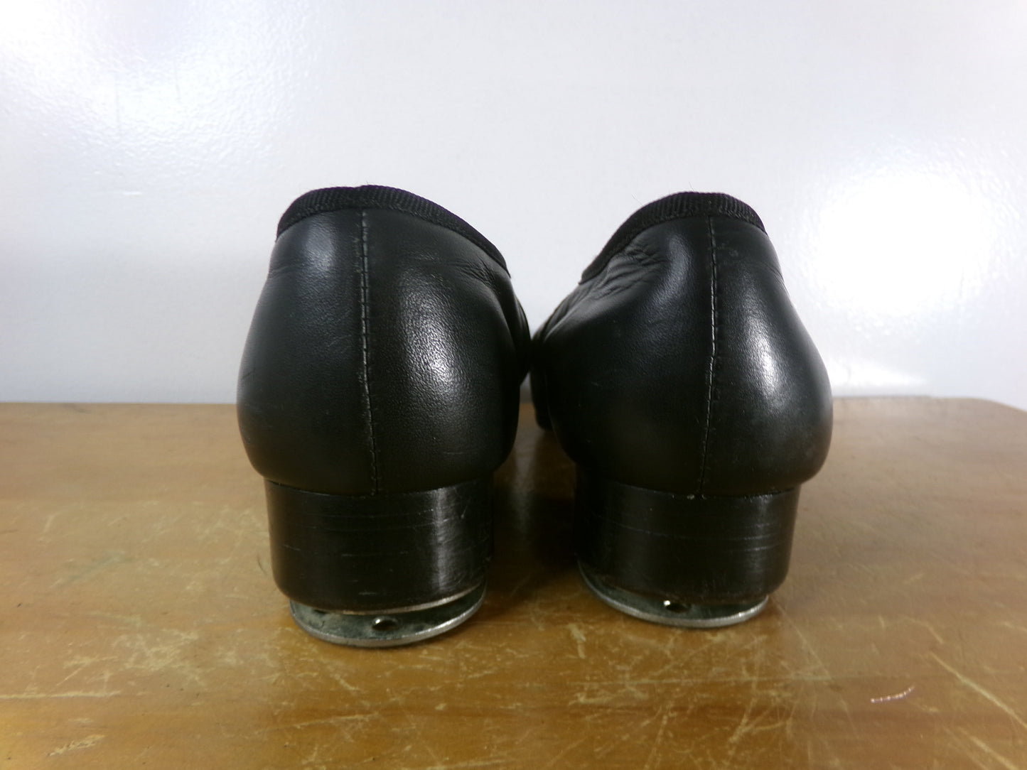 Pre-Owned Split Sole Buck Clogging Shoes Dancing Fair Youth 5M Black Oxford Leather