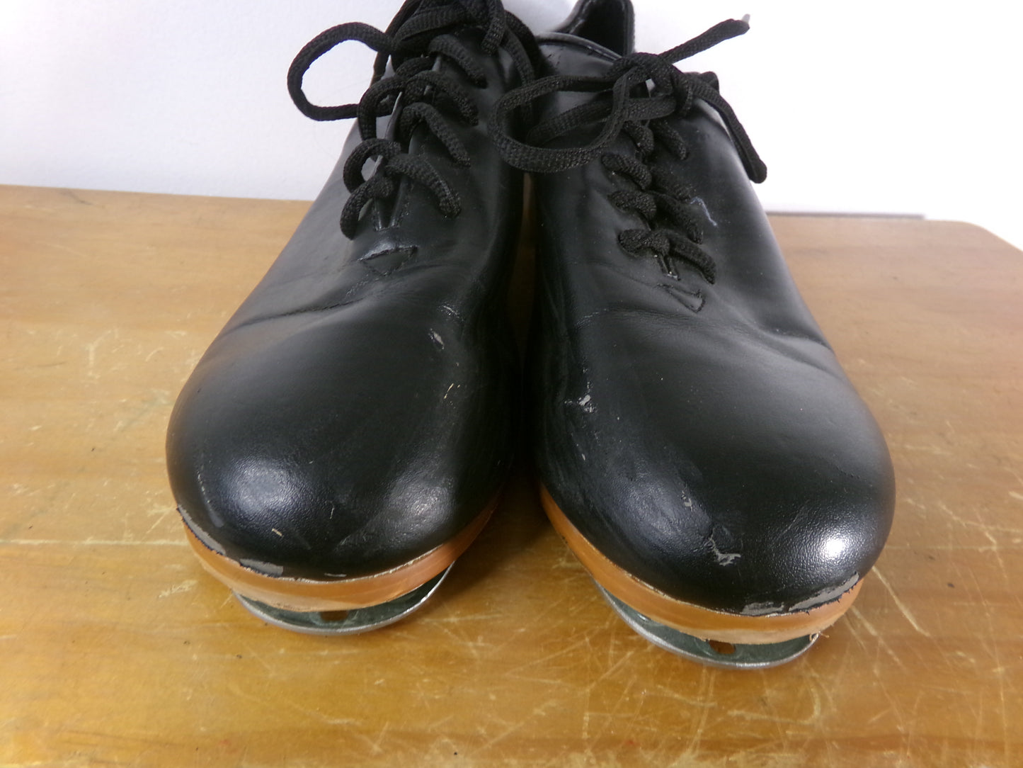 Pre-Owned Buck Clogging Shoes Steven Stompers Youth 9.5M Oxford Leather FULL Sole
